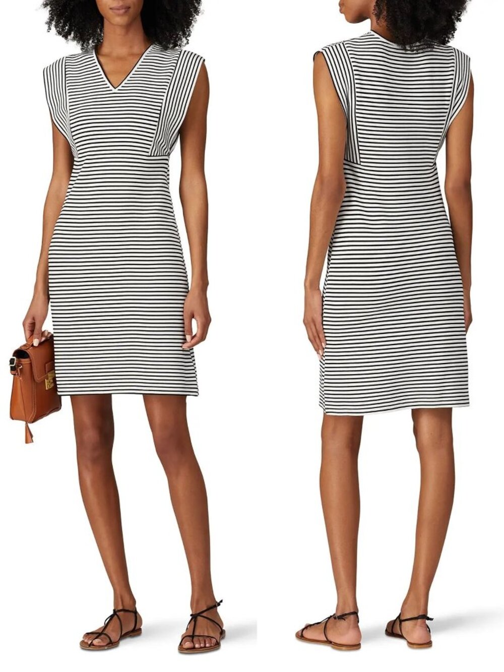 NWOT Derek Lam 10 Crosby Striped V-Neck Sheath Dress